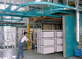 Convoynort -  Overhead conveyor - Travelling bridge crane - introduce several loads at the same time in a cooking oven
