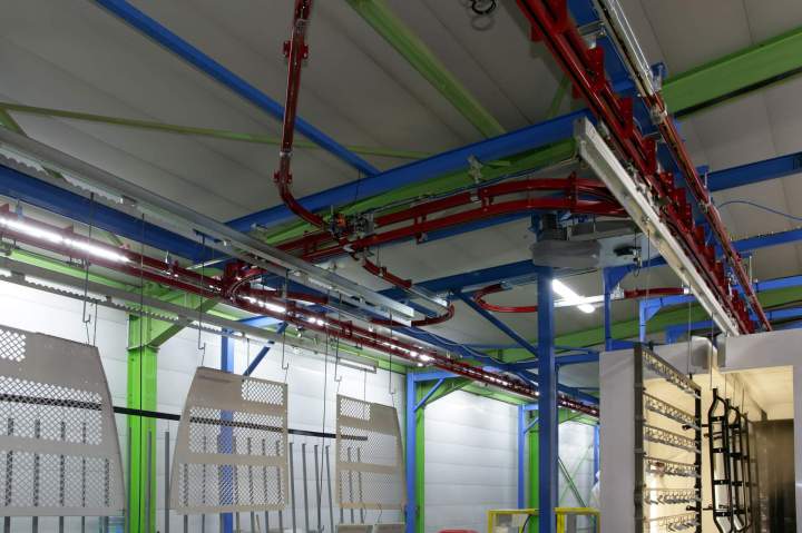 Convoynort Convoyeur aerien Birail cabine peinture